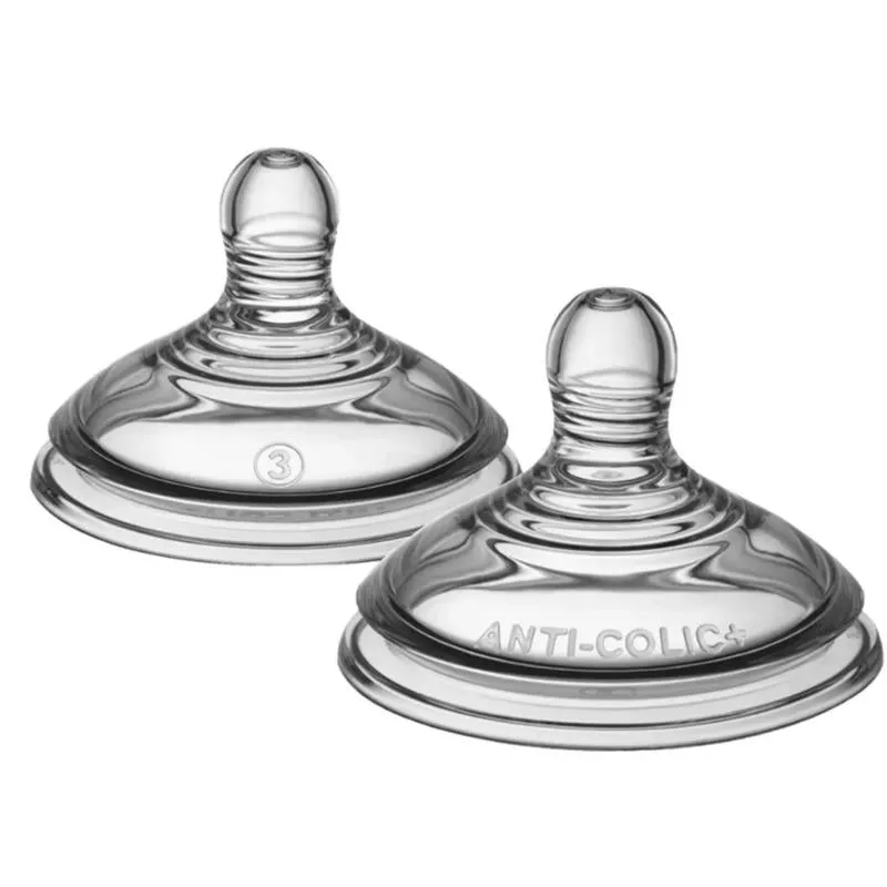 Tommee Tippee - 2Pk Advanced Anti-Colic Baby Bottle Nipples Fast Flow, 6M+