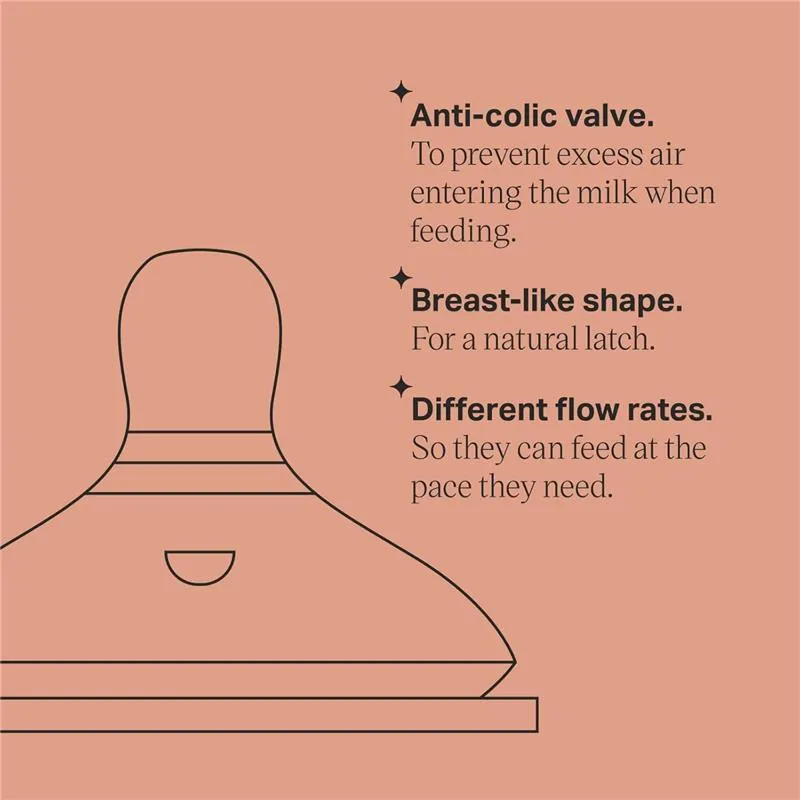 Tommee Tippee - 2Pk Closer to Nature Baby Bottle Nipples Medium Flow, 3M+ - Image 3