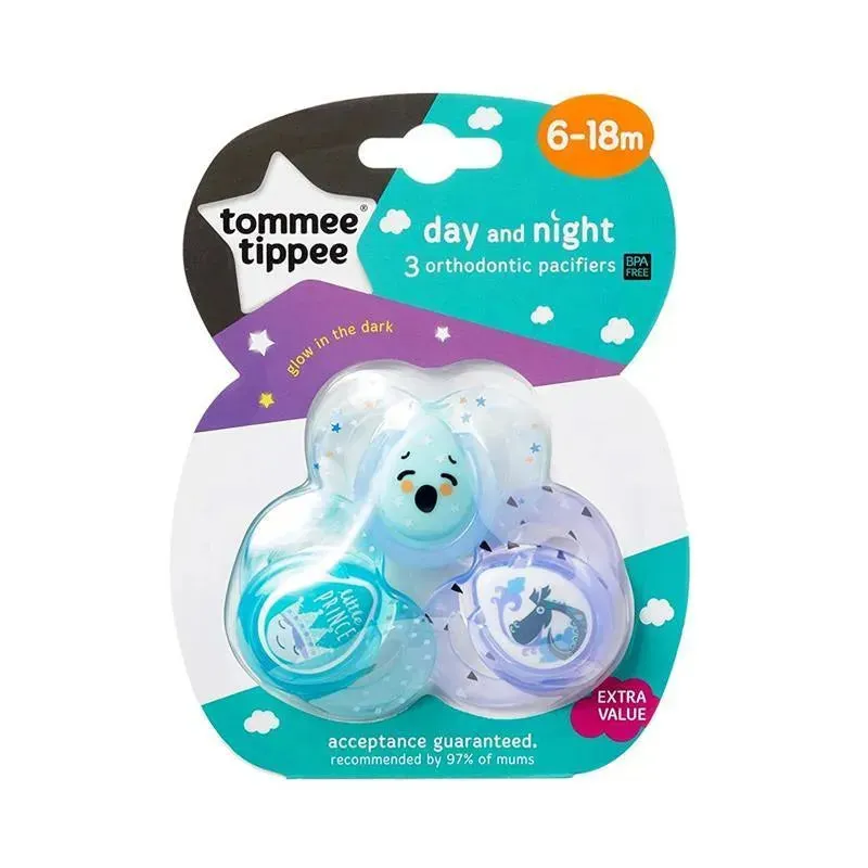 Tommee Tippee - 3Pk Closer To Nature Day & Night Glow-in-the-Dark Pacifiers, 6/18M (Colors May Vary) - Image 6