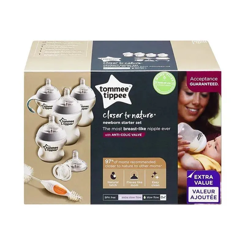 Tommee Tippee - Closer To Nature Newborn Baby Bottle Feeding Starter Set Kit - White - Image 9