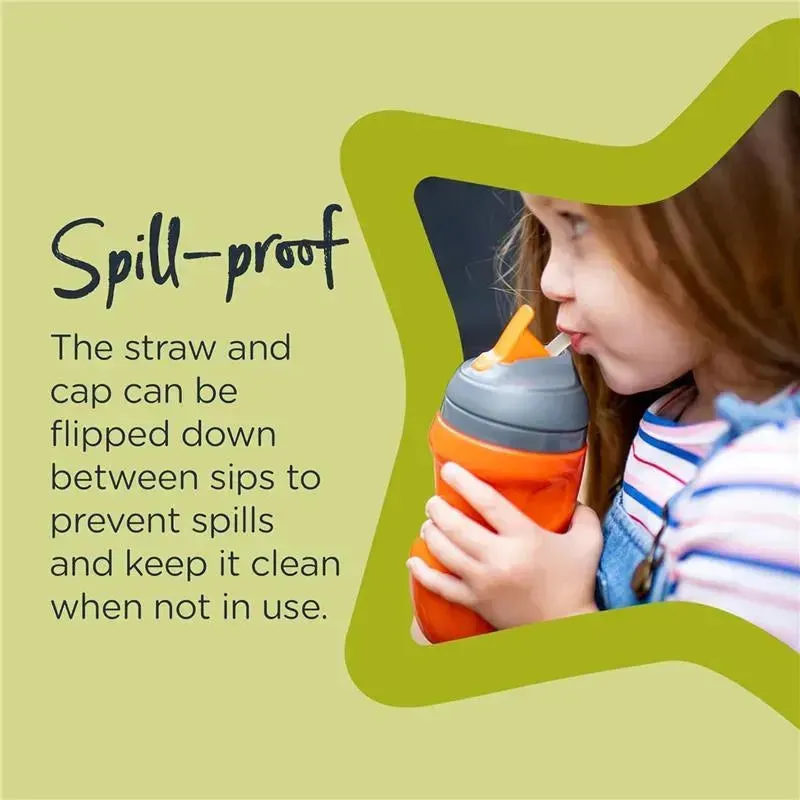 Tommee Tippee - Insulated Straw Cup for Toddlers, Spill-Proof, 9oz, 12m+, 2-Count, Blue and Orange - Image 3