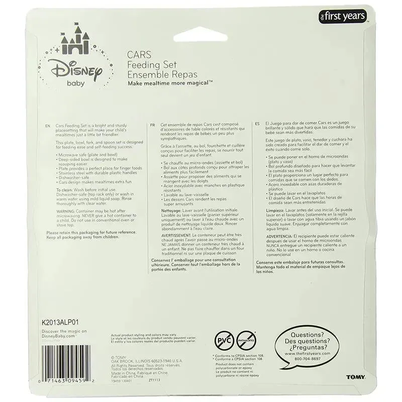 Tommy 4pc The First Years Cars Divided Plates For Kids - Image 2