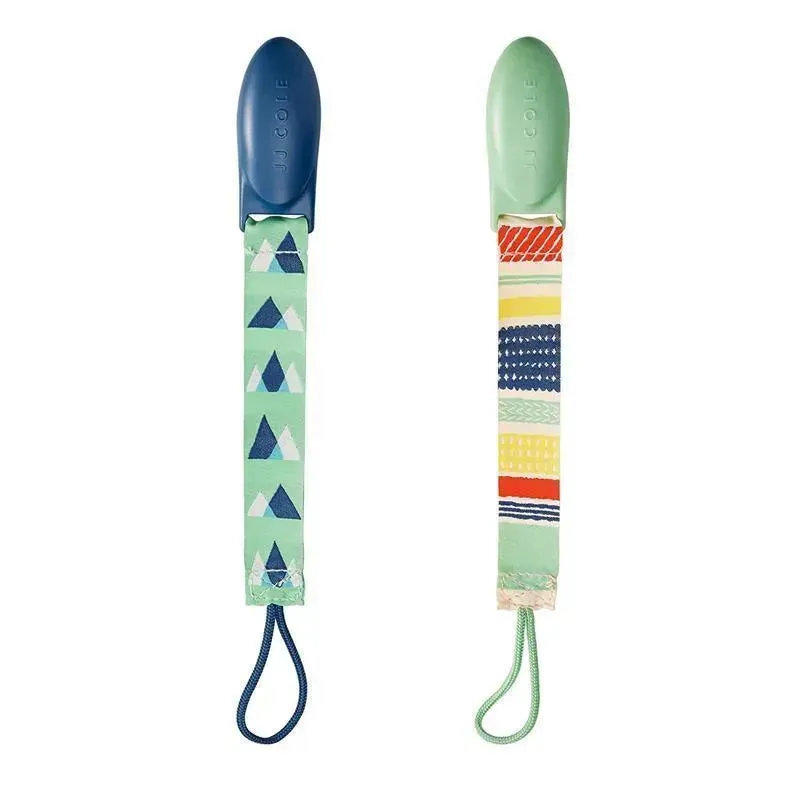 Tomy JJ Cole 2 pk Pacifier Clips, Multicolored