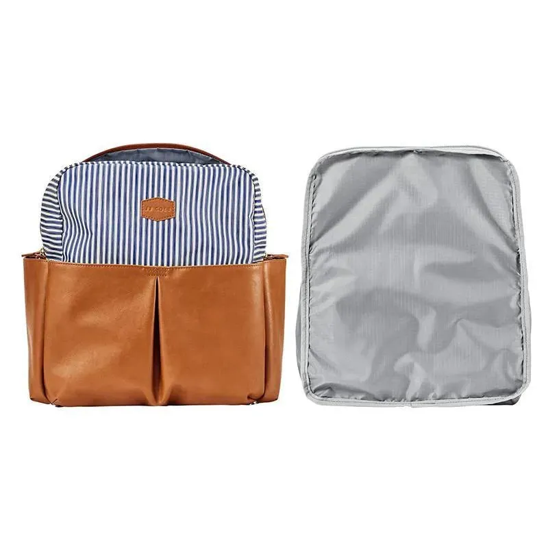 Tomy - Jj Cole Popperton Backpack Cognac Strip Diaper Bag - Image 4