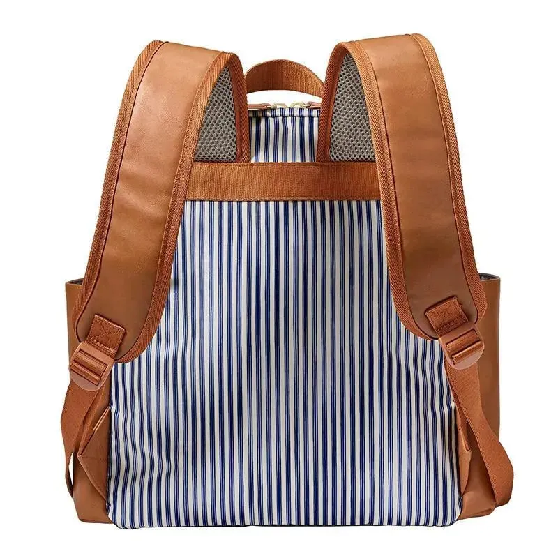 Tomy - Jj Cole Popperton Backpack Cognac Strip Diaper Bag - Image 5