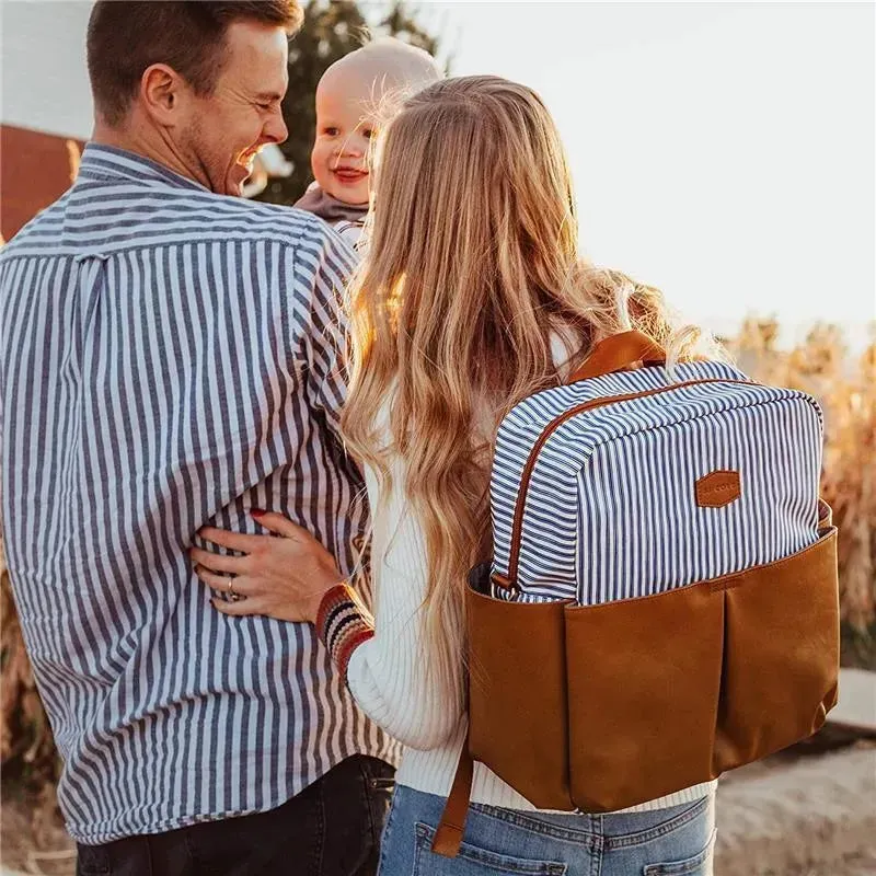 Tomy - Jj Cole Popperton Backpack Cognac Strip Diaper Bag - Image 6