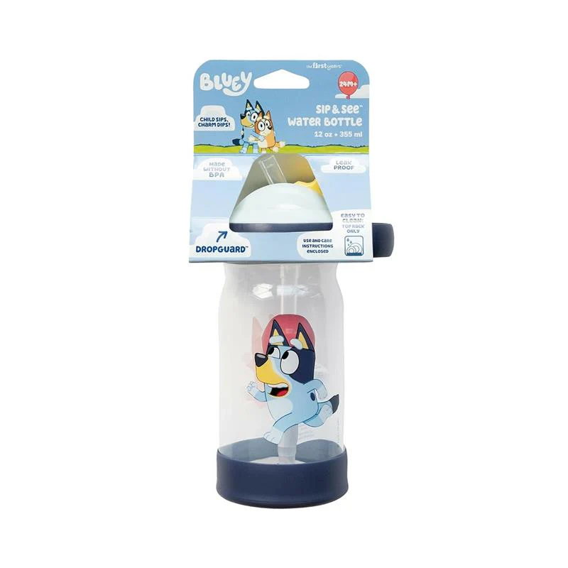 The First Years - Bluey Sip & See Toddler Water Bottle, Includes Floating Charm - Toddler Cups with Straw, 12 Oz - Image 2