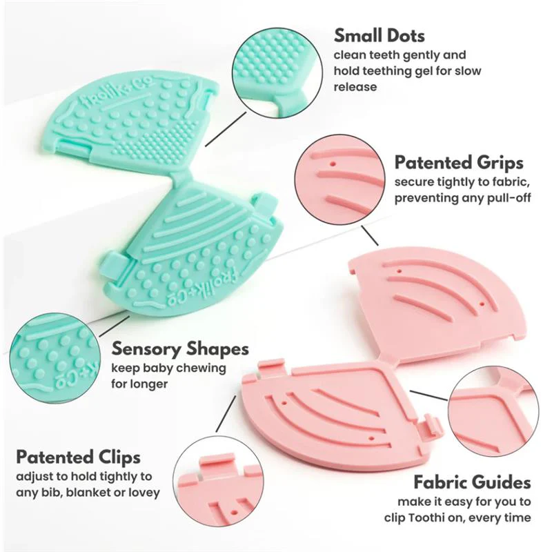 Toothi - Teether Clip, Papaya - Image 2