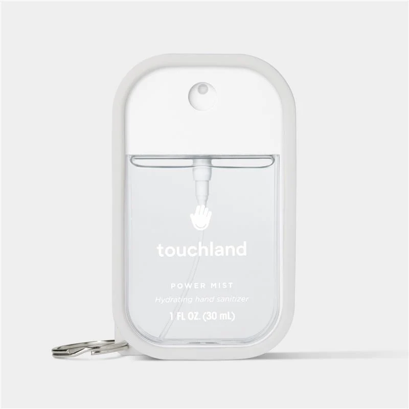 Touchland Hand Sanitizer Mist Case, Silicone Case with Keyring, Icy White - Image 3
