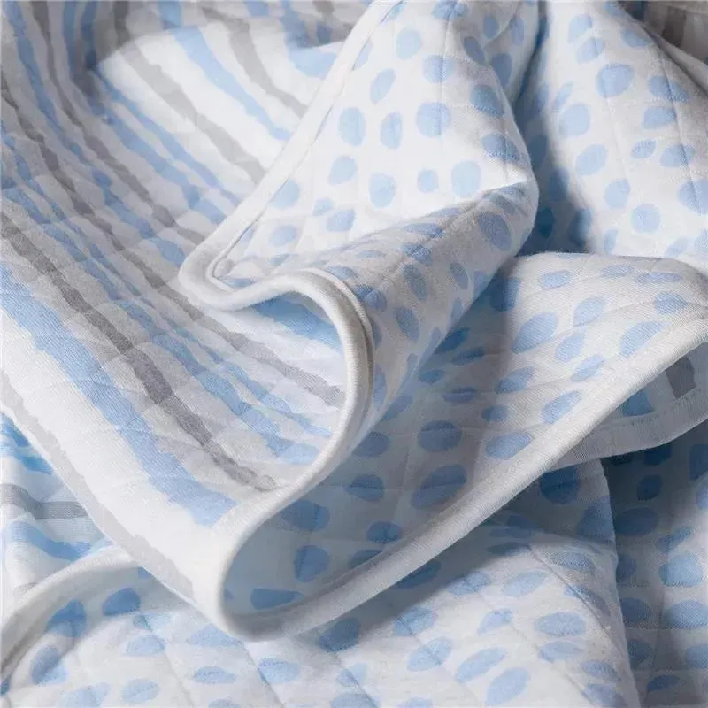 Trend Lab Cloud Knit Blanket, Blue/Gray - Image 3