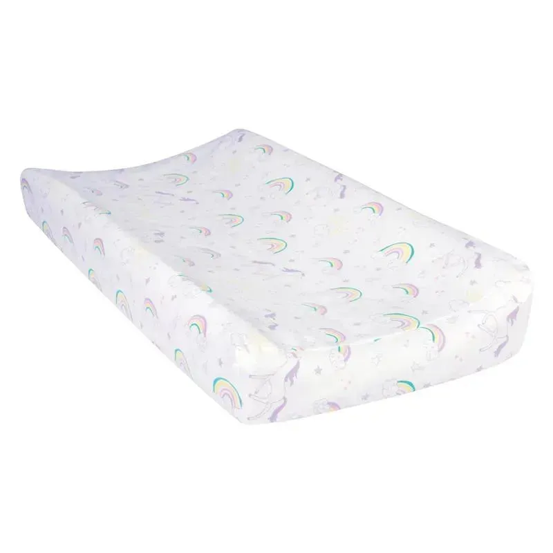 Trend Lab - Rainbow Flannel Changing Pad Cover, Unicorn