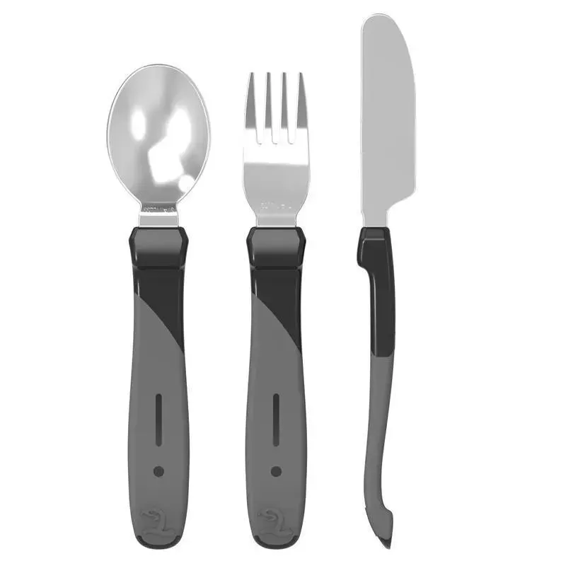 Twistshake - Learn Cutlery Stainless Steel 12+ M, Black