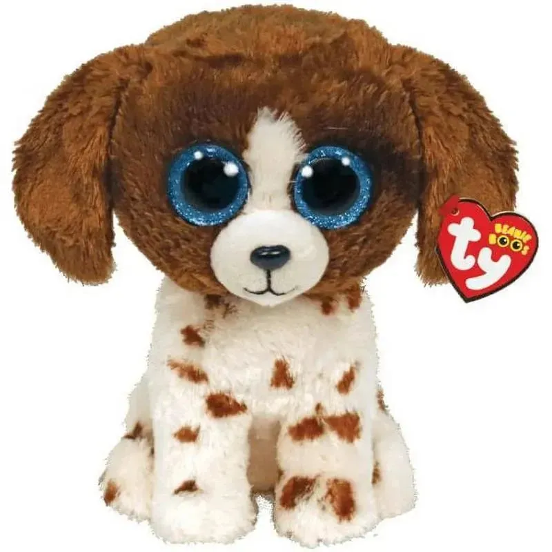 Ty - MUDDLES the White & Brown Spotted Dog, Medium
