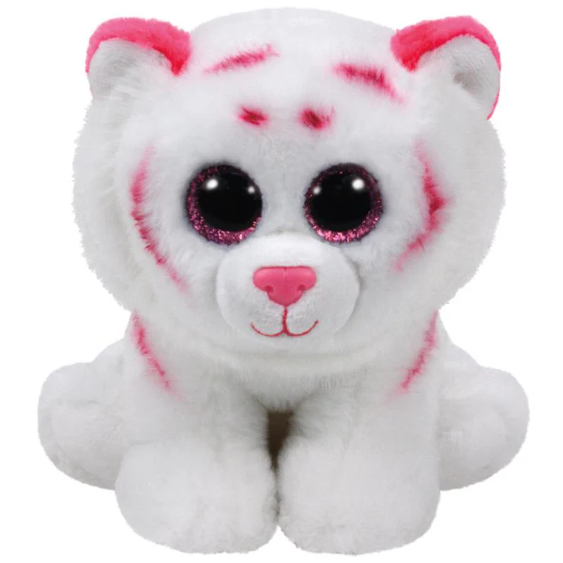 Ty - Tabor the Tiger, Pink/White, Medium | Tiger Stuffed Animals