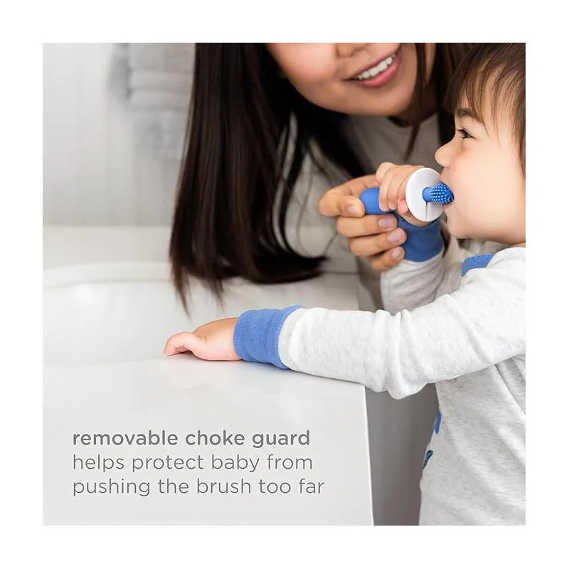Ubbi - 360° Baby Training Toothbrush with Safety Shield and Cover, Polaris Blue - Image 2