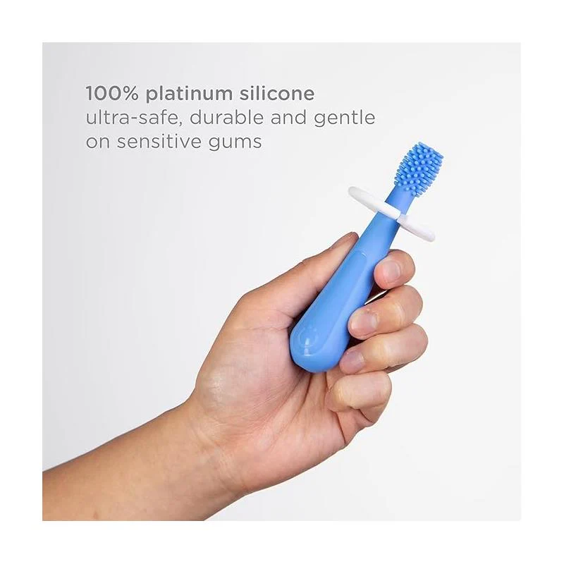Ubbi - 360° Baby Training Toothbrush with Safety Shield and Cover, Polaris Blue - Image 4