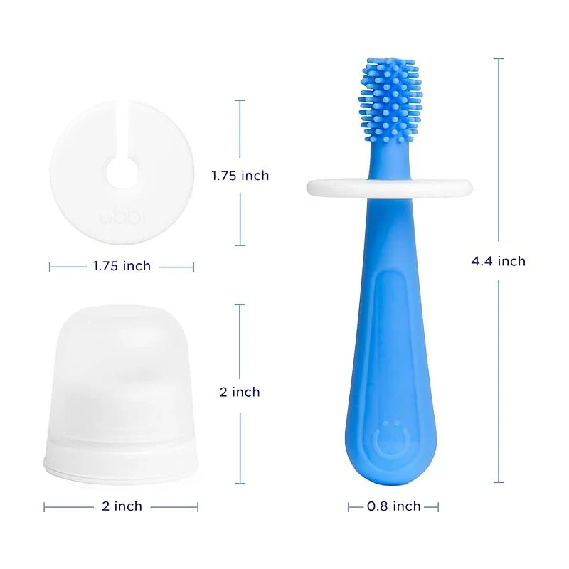 Ubbi - 360° Baby Training Toothbrush with Safety Shield and Cover, Polaris Blue - Image 5