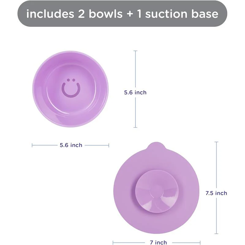 Ubbi - Bowls with Interchangeable Suction Base for Babies and Toddlers, 2 Pack, Smoothie Purple - Image 2