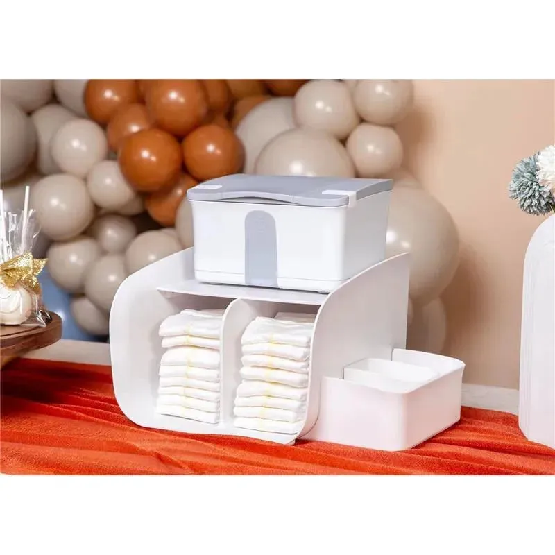 Ubbi - Caddy Organizer, Stores Baby Diapers, Wipes & Baby Accessories, White - Image 2