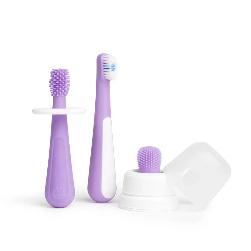 Ubbi - Grow with Me Toothbrush Training Set for Babies and Toddlers, Purple