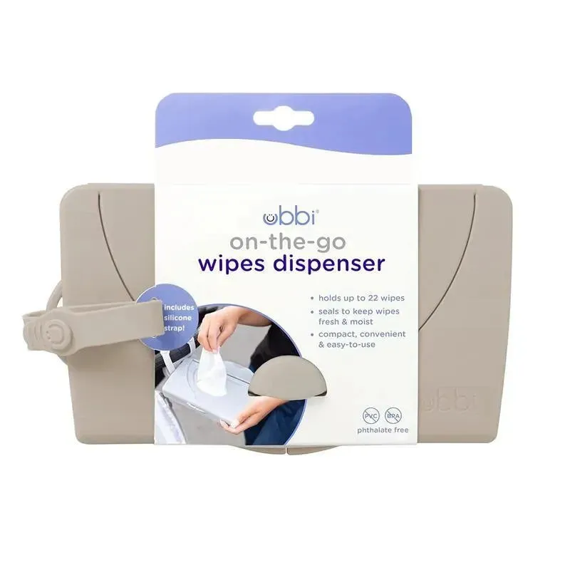 Ubbi - On-the-Go Baby Wipes Dispenser, Portable Wipes Container, Taupe - Image 2