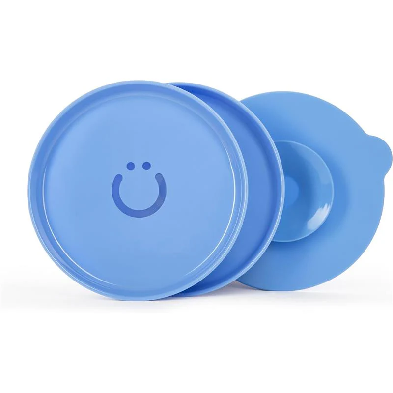 Ubbi - Plate Set with Interchangeable Suction Base for Babies and Toddlers, 2 Pack, Polaris Blue