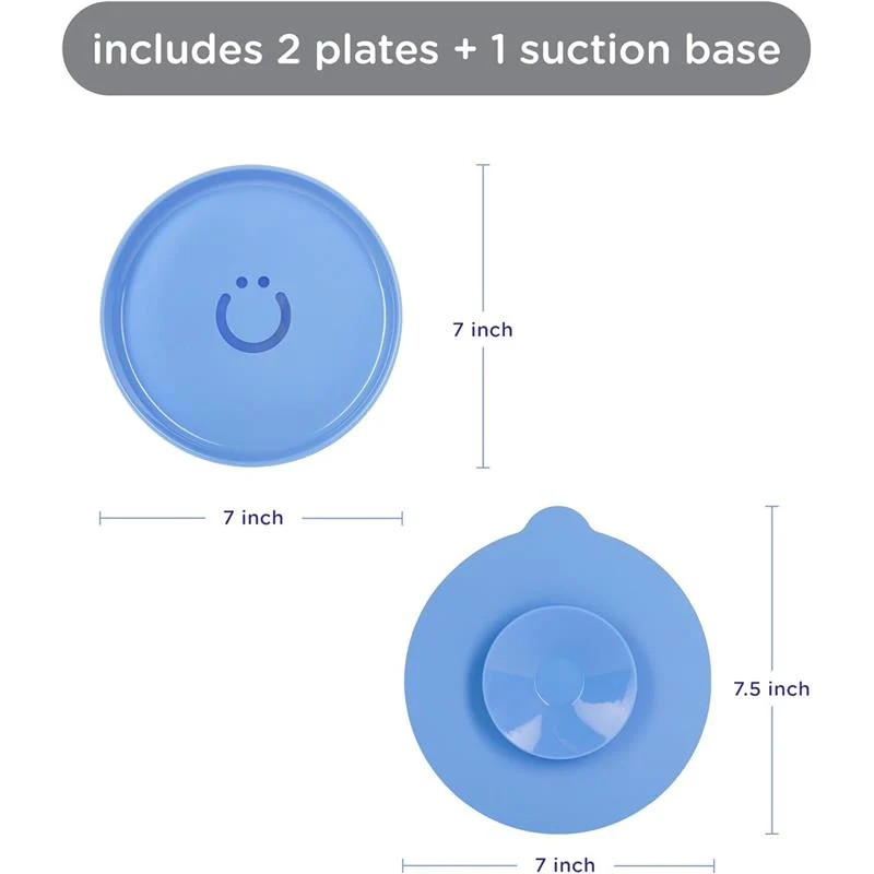 Ubbi - Plate Set with Interchangeable Suction Base for Babies and Toddlers, 2 Pack, Polaris Blue - Image 3