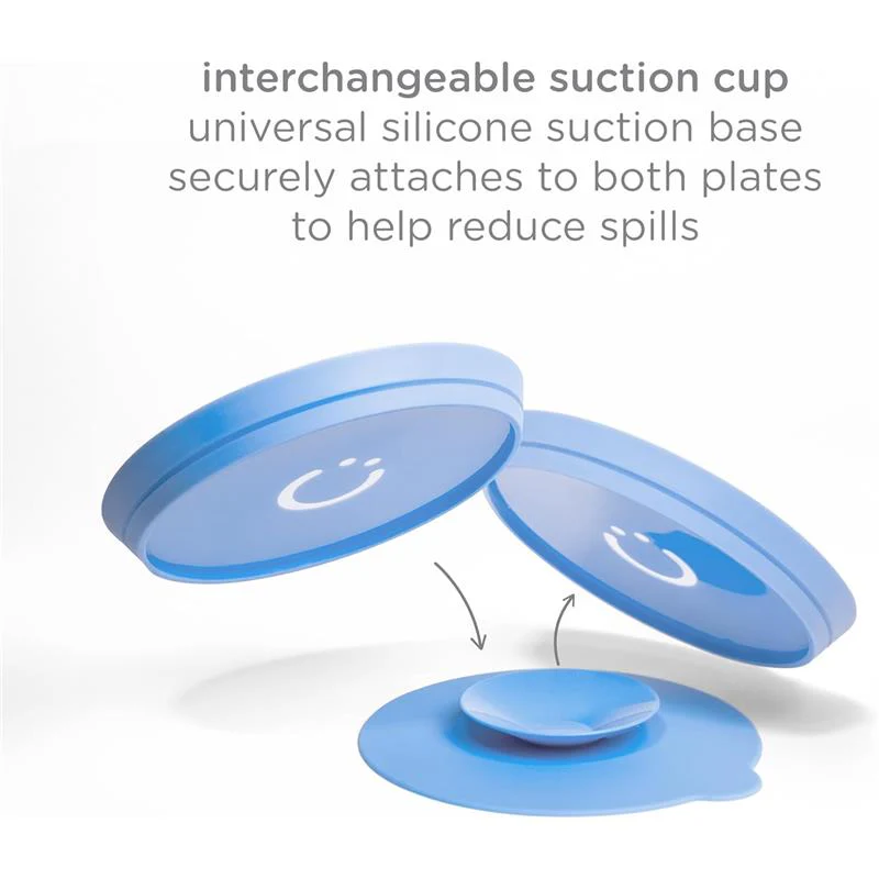 Ubbi - Plate Set with Interchangeable Suction Base for Babies and Toddlers, 2 Pack, Polaris Blue - Image 4