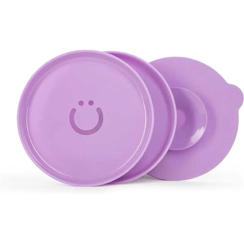 Ubbi - Plate Set with Interchangeable Suction Base for Babies and Toddlers, 2 Pack, Smoothie Purple