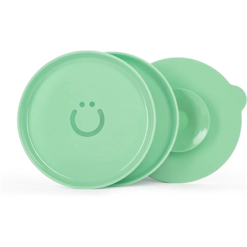 Ubbi - Plate Set with Interchangeable Suction Base for Babies and Toddlers, 2 Pack, Sugar Snap Green