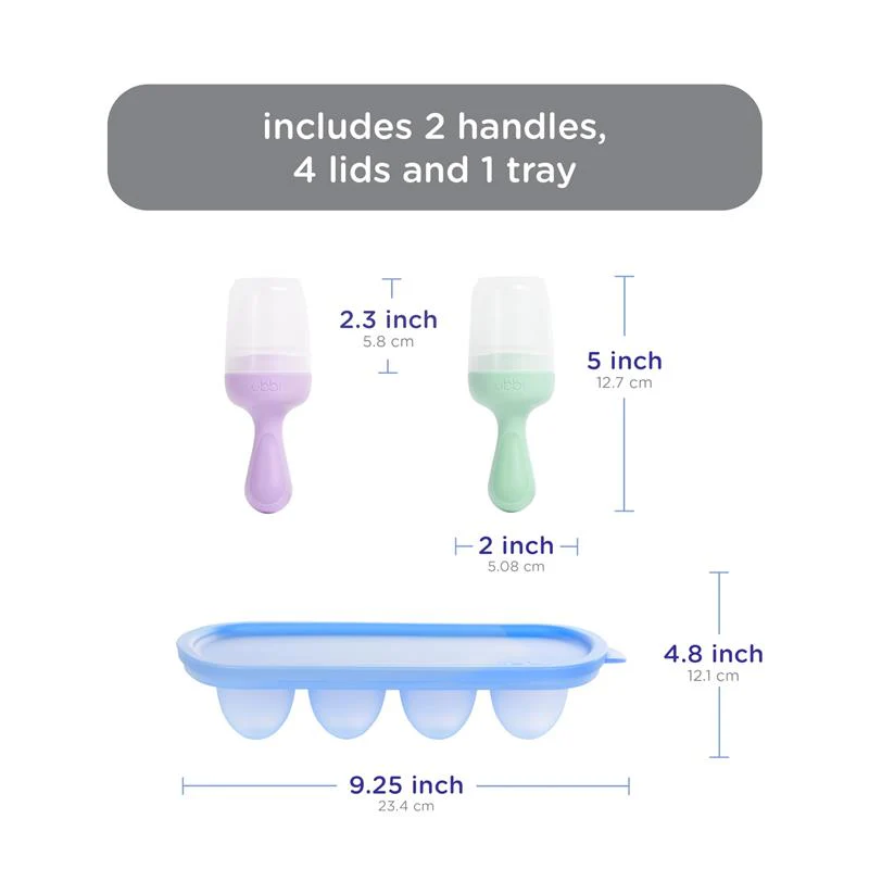 Ubbi - Smoothie Purple & Sugar Snap Green Feeder & Freezer Tray Set - Image 2