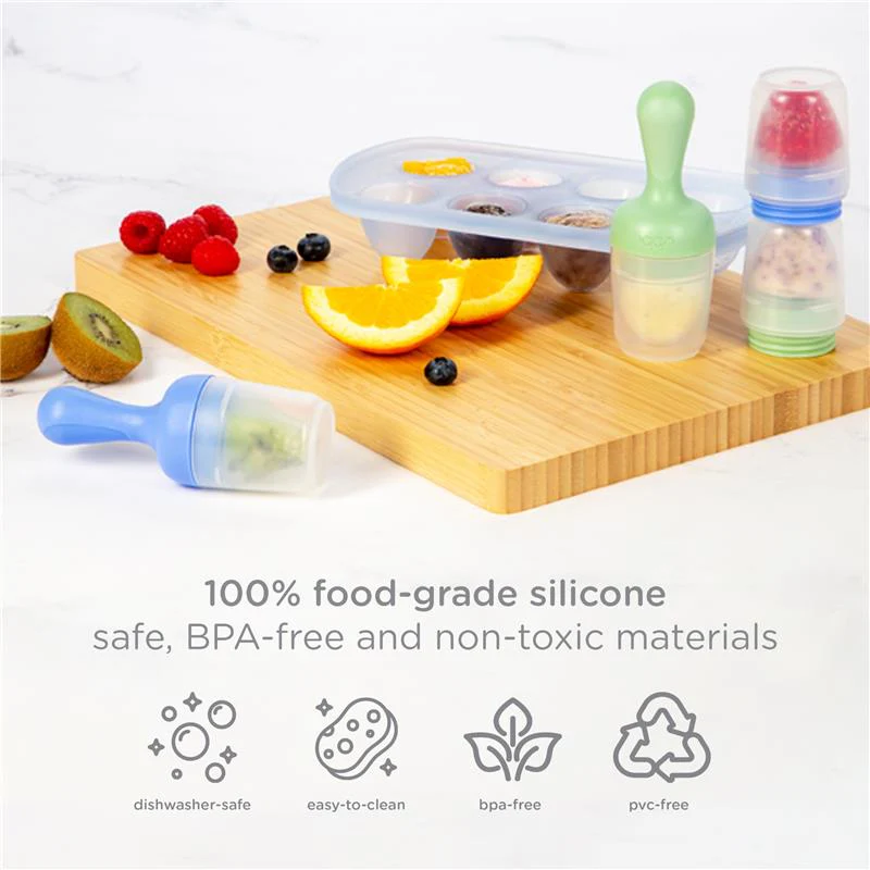 Ubbi - Smoothie Purple & Sugar Snap Green Feeder & Freezer Tray Set - Image 5