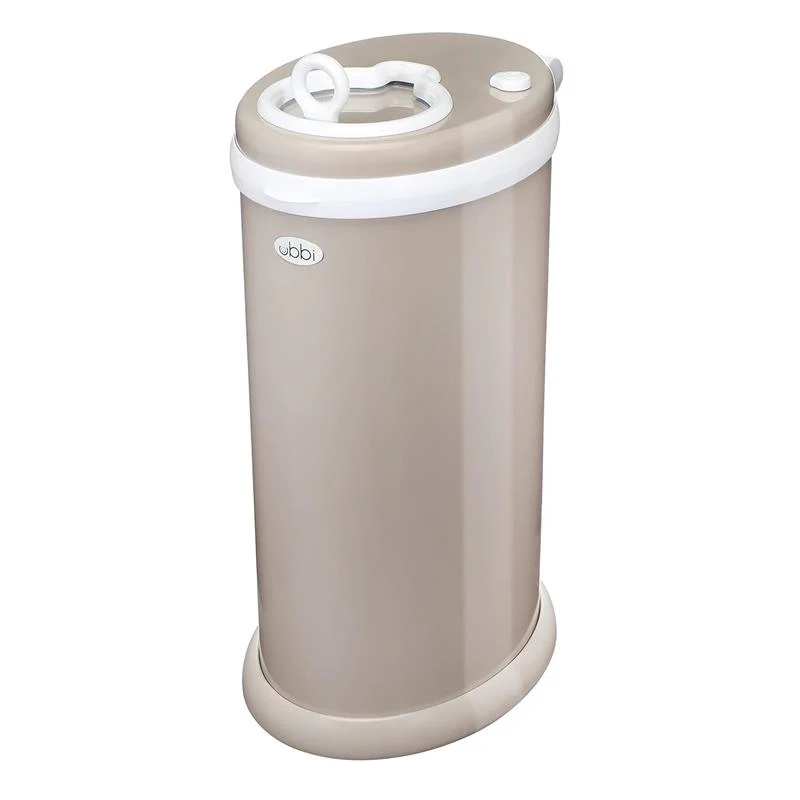 Ubbi - Stainless Steel Diaper Pail, Odor Locking, No Special Bag Required, Taupe