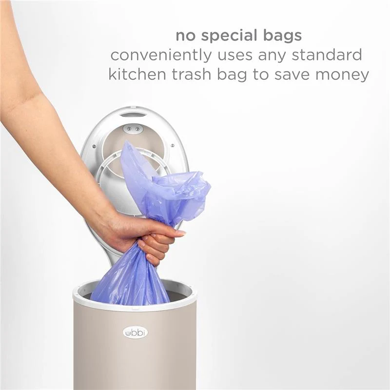 Ubbi - Stainless Steel Diaper Pail, Odor Locking, No Special Bag Required, Taupe - Image 4