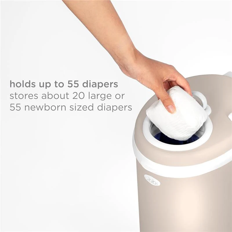 Ubbi - Stainless Steel Diaper Pail, Odor Locking, No Special Bag Required, Taupe - Image 7