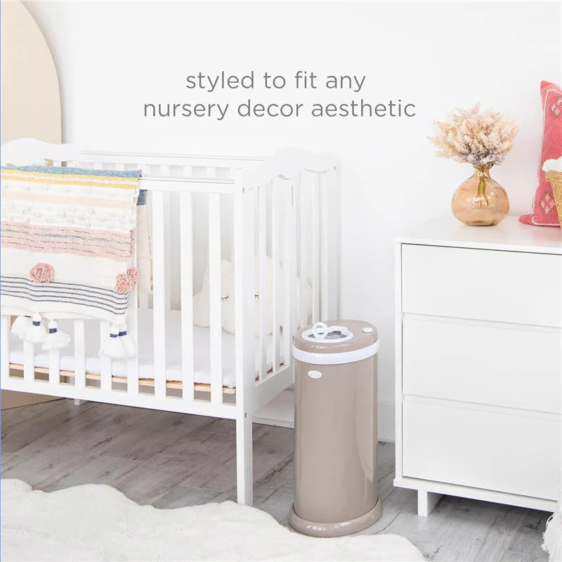 Ubbi - Stainless Steel Diaper Pail, Odor Locking, No Special Bag Required, Taupe - Image 8