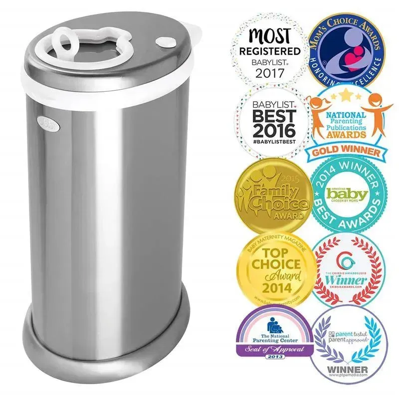 Ubbi - Steel Odor Locking Diaper Pail, Chrome - Image 2