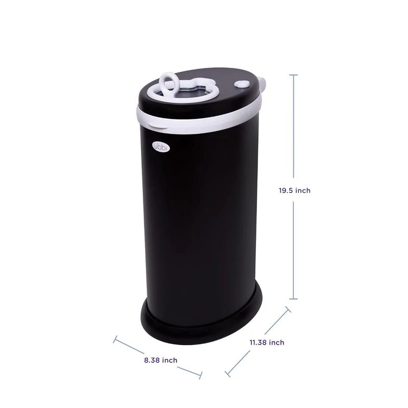 Ubbi - Steel Diaper Pail, Odor Locking, No Special Bag Required, Matte Black - Image 2