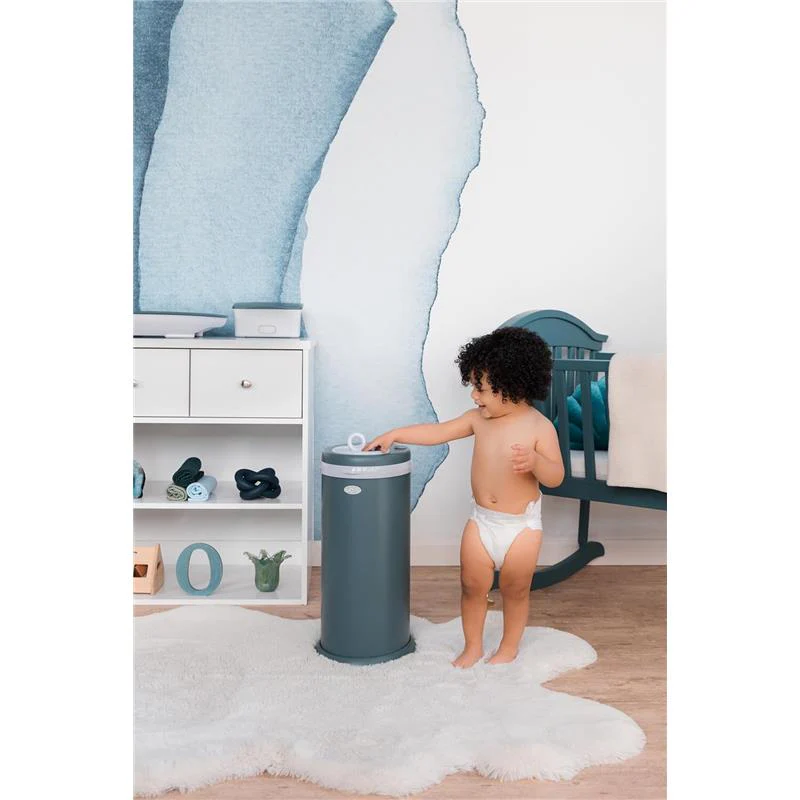 Ubbi - Steel Diaper Pail, Odor Locking, No Special Bag Required, Open Water - Image 3