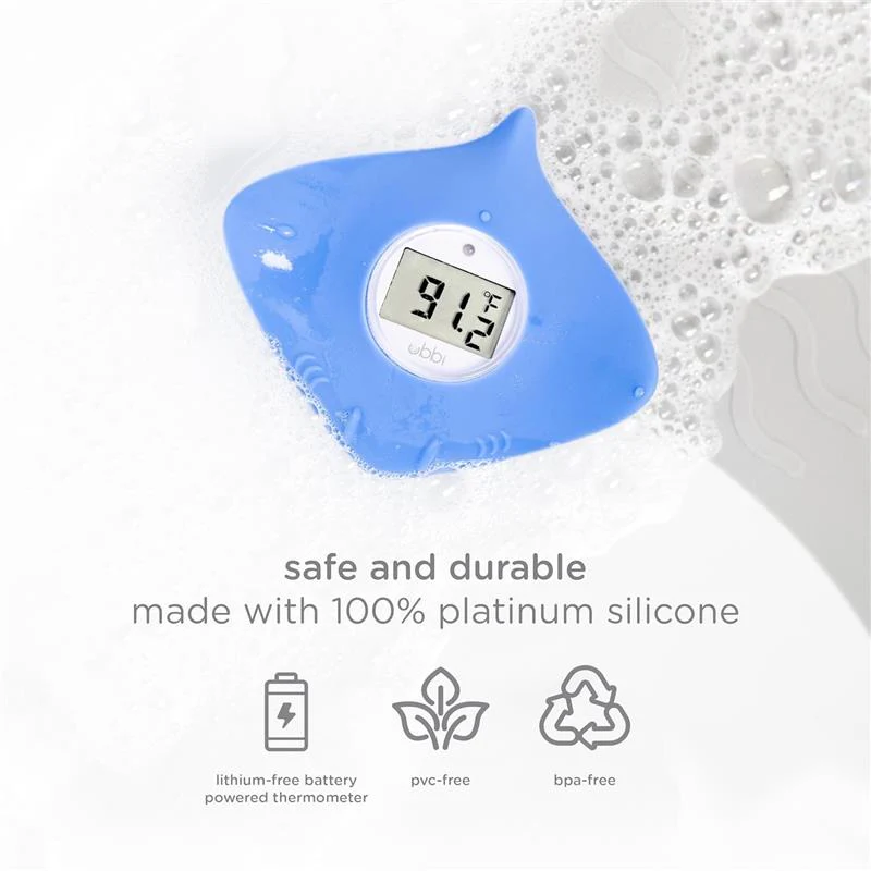 Ubbi - Stingray Baby Bath Thermometer for Newborns and Infants, Floating Silicone,Blue - Image 4