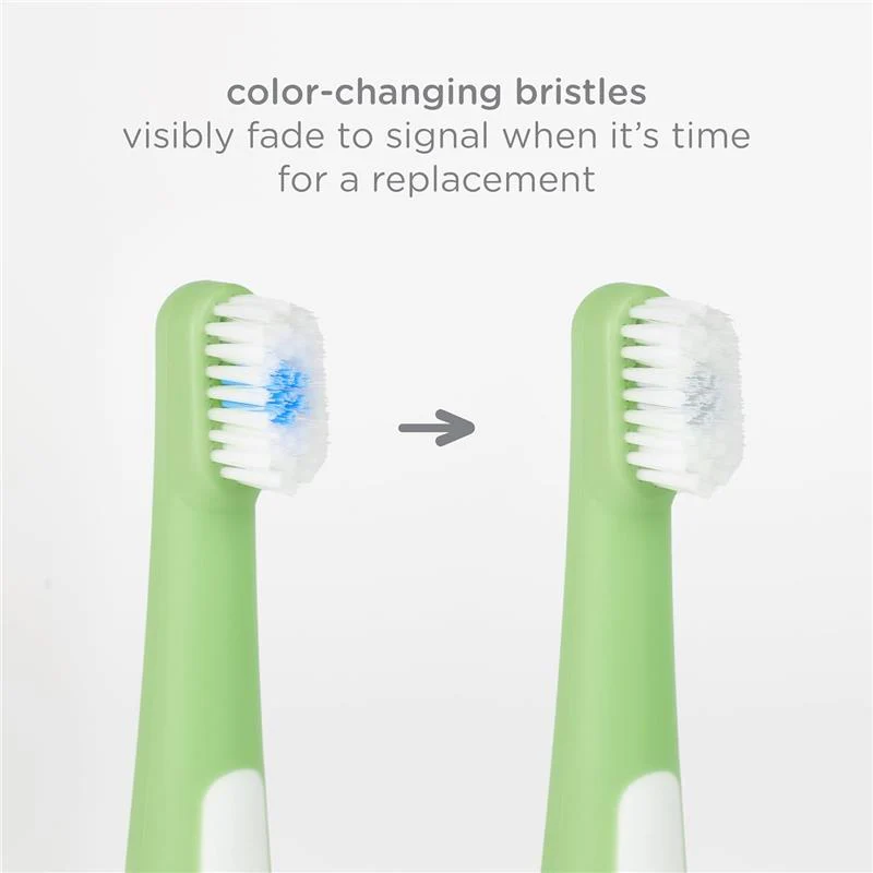 Ubbi - Toddler Training Toothbrush Set, Soft Bristled & Gentle, Green Zest & Smoothie Purple - Image 5