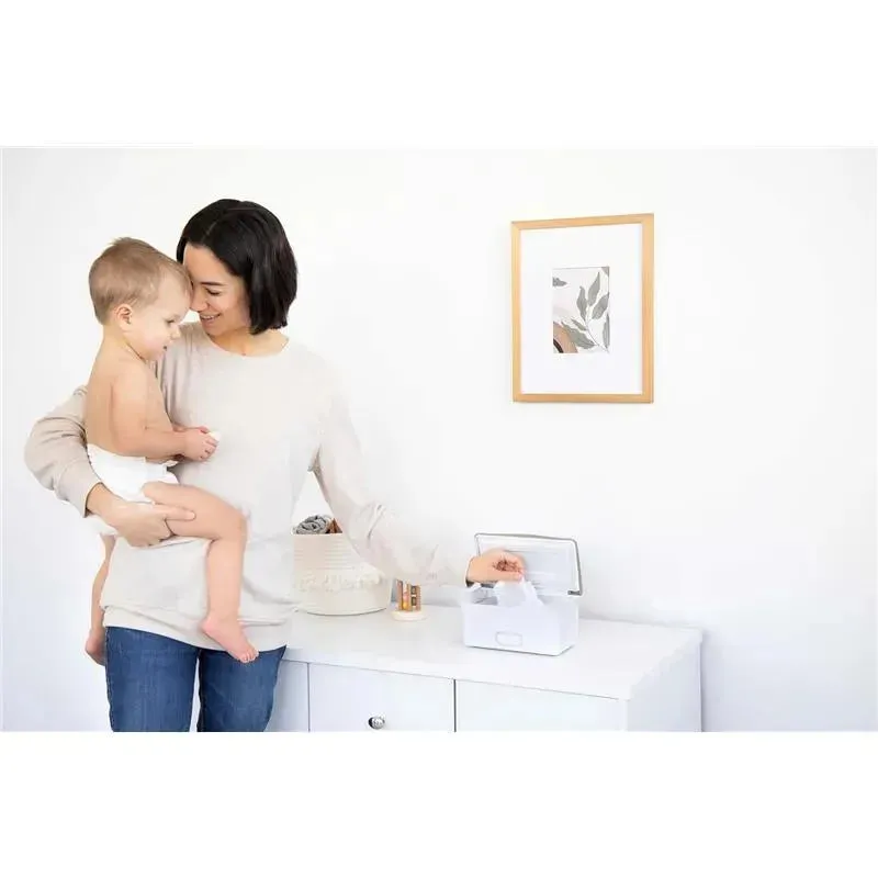Ubbi - Wipes Dispenser with Weighted Plate and Secure Seal, Taupe - Image 6