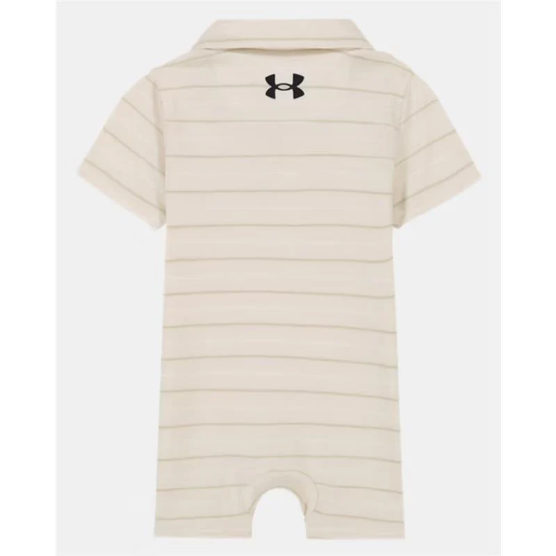 Under Armour - Baby Short Sleeve Stripe Polo Shortall Comb Cotton, Stone - Image 2