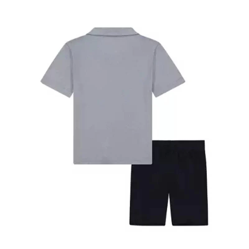 Under Armour Kids - Boy Short Sleeve Polo Short Set, Steel - Image 2