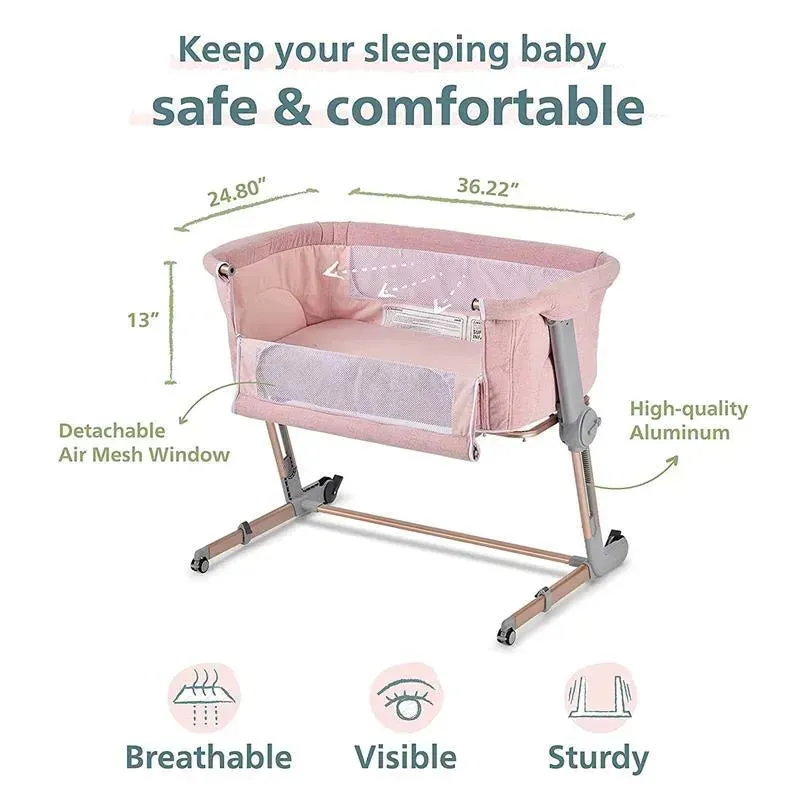 Unilove - Hug Me Plus 3-In-1 Bedside Sleeper, Plum Pink - Image 3