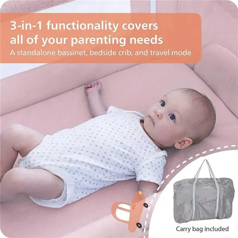 Unilove - Hug Me Plus 3-In-1 Bedside Sleeper, Plum Pink - Image 4