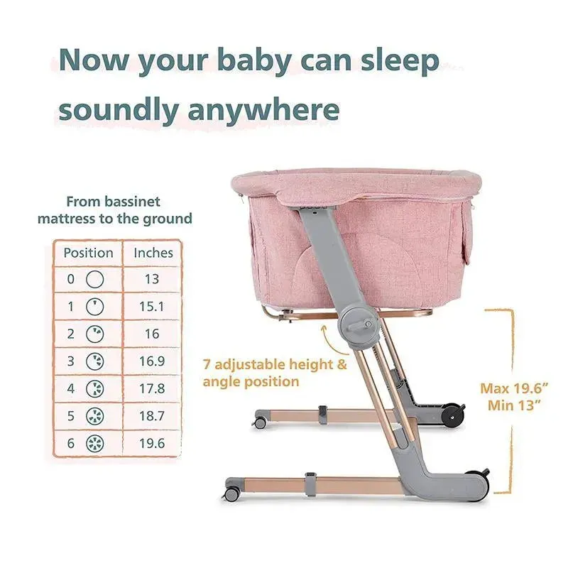 Unilove - Hug Me Plus 3-In-1 Bedside Sleeper, Plum Pink - Image 6