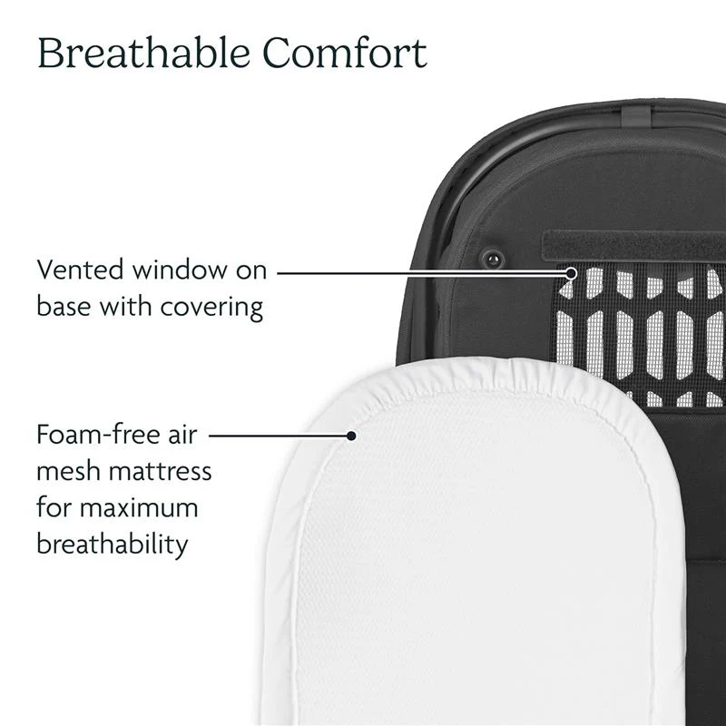 UPPAbaby - Bassinet V3, Compatible with Vista, Cruz, Ridge, Minu Strollers, Greyson (Charcoal Mélange/Carbon Frame) - Image 3