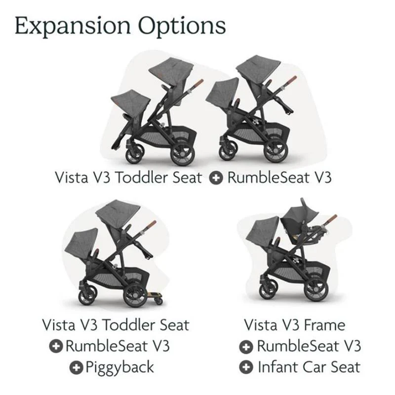 Uppababy - Callum Vista V3 Stroller | Callum Rumbleseat | Upper Adapters - Image 9