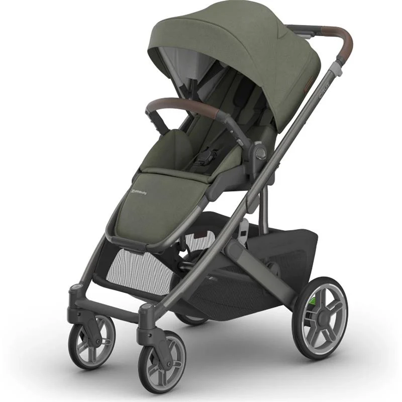 Uppababy - Cruz V3 Stroller, Evelyn (Meadow Green/Graphite Frame/Chestnut Leather)